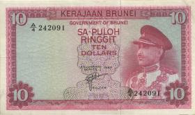 Brunei P.03 10 Ringgit 1967 (3) 