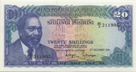 Kenia / Kenya P.13a 20 Shillings 1974 (1) 