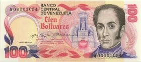 Venezuela P.059 100 Bolivares 1980 A 00001054 (1) 