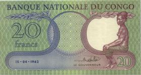 Kongo / Congo P.004a 20 Francs 15.4.1962 (1) 