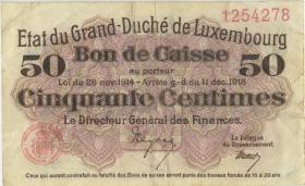 Luxemburg / Luxembourg P.26 50 Centimes 1918 (3) 