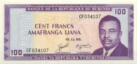 Burundi P.29b 100 Francs 1986 (1) 