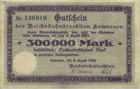 PS1253 Reichsbahn Hannover 300.000 Mark 1923 (3+) 