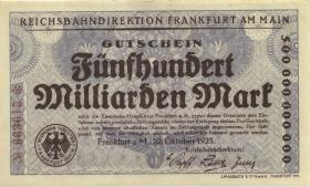 PS1225 Reichsbahn Frankfurt 500 Milliarden Mark 1923 (1-) 