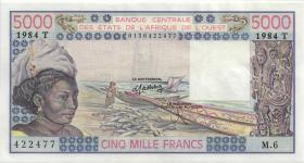 West-Afr.Staaten/West African States P.808Th 5000 Francs 1984 (1) 