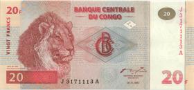Kongo / Congo P.088 20 Francs 1997 (1) 
