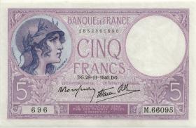 Frankreich / France P.083 5 Francs 28.11.1940 (1) 
