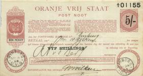 Südafrika / South Africa Orange Free State P.S683 5 Shillings 1900 (3) 