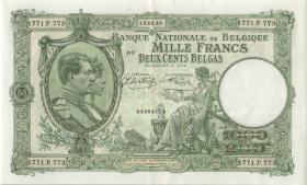 Belgien / Belgium P.110 1000 Francs = 200 Belgas 13.2.1943 (2+) 