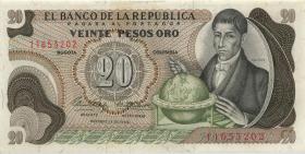 Kolumbien / Colombia P.409a 20 Peso Oro 12.10.1966 (1) 