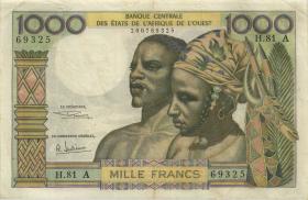 West-Afr.Staaten/West African States P.103Af 1000 Francs o.D. Elfenbeinküste (3) 