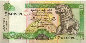 Sri Lanka P.102b 10 Rupien 1992 (1) 