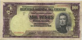 Uruguay P.041c 1000 Pesos L. 1939 (3) 