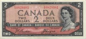Canada P.067b 2 Dollars 1945 "Devils Face" (2) 