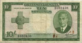 Malta P.21 10 Shillings 1949 (1951) (4) 