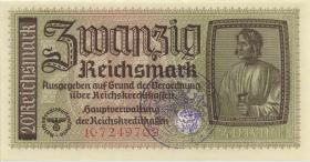 R.554c: 20 Reichsmark (1939) Reichskreditkasse (1-) 