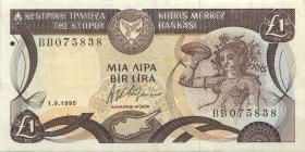 Zypern / Cyprus P.53d 1 Pounds 1.9.1995 (3) 