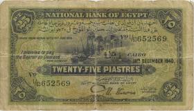 Ägypten / Egypt P.10c 25 Piaster 18.12.1940 (5) 