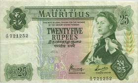 Mauritius P.32b 25 Rupien 1967 (3) 