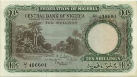 Nigeria P.03 10 Shillings 1958 (3+) 