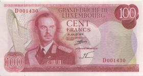Luxemburg / Luxembourg P.56 100 Francs 1970 (1) D 001430 