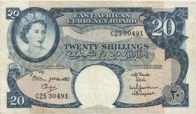 Ost Afrika / East Africa P.43b 20 Shillings (1962-63) (3) 