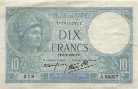 Frankreich / France P.084b 10 Francs 1939-1946 (3) 