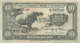 Ruanda / Rwanda P.02 10 Francs 1960 (3) 