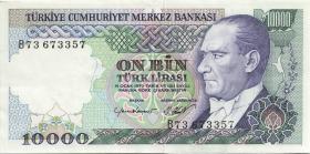 Türkei / Turkey P.199a 10.000 Lira 1970 (1982) (3+) 