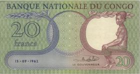 Kongo / Congo P.004a 20 Francs 15.9.1962 (2) 