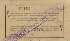 R.929i: Deutsch-Ostafrika 1 Rupie 1916 P3 (1) korrigierte Nummer "27103" 