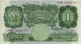 Großbritannien / Great Britain P.363c 1 Pound (1934-1939) (3+) 