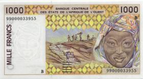 West-Afr.Staaten/West African States P.211Bj 1.000 Francs 1999 (1) 
