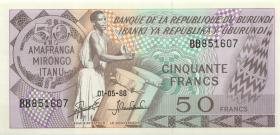 Burundi P.28c 50 Francs 1988 (1) 