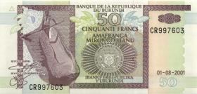Burundi P.36c 50 Francs 2001 (1) 