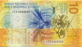 Schweiz / Switzerland P.75b 10 Franken 2017 U.2 (1) 