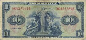 R.239a 10 DM 1948 Bank Deutscher Länder B-Stempel (3-) H/B 