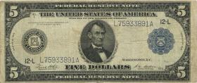 USA / United States P.359b 5 Dollars 1914 (4) 
