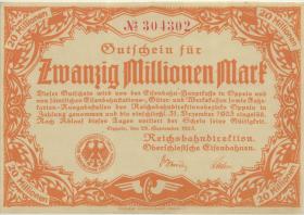 PS1346 Reichsbahn Oppeln 20 Million Mark 1923 (1/1-) 