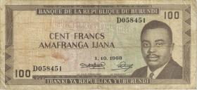Burundi P.23a 100 Francs 1968 (4) 