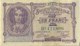 R.433b: Besetzung Belgien 1 Franc 24.5.1917 (1-) 