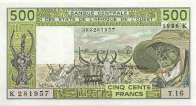 West-Afr.Staaten/West African States P.706Ki 500 Francs 1986 (1) 