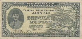 Indonesien / Indonesia P.022 10 Rupien 1947 (3) 