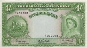 Bahamas P.13a 4 Shillings (1953) (2+) 