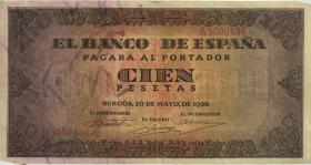 Spanien / Spain P.113 100 Pesetas 1938 (3+) 