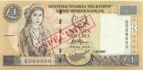 Zypern / Cyprus P.60s 1 Pound 1.10.1997 Specimen (1) 