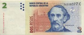 Argentinien / Argentina P.346 2 Pesos (1998-2003) (3+) 