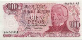 Argentinien / Argentina P.297 100 Pesos (1973-76) (1) U.2 