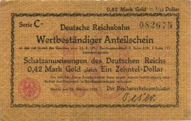RVM-23b Reichsbahn Berlin 0,42 Mark Gold = 1/10 Dollar 23.10.1923 (3) 