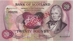 Schottland / Scotland P.114as 20 Pounds 1.10.1970 Specimen (1) 